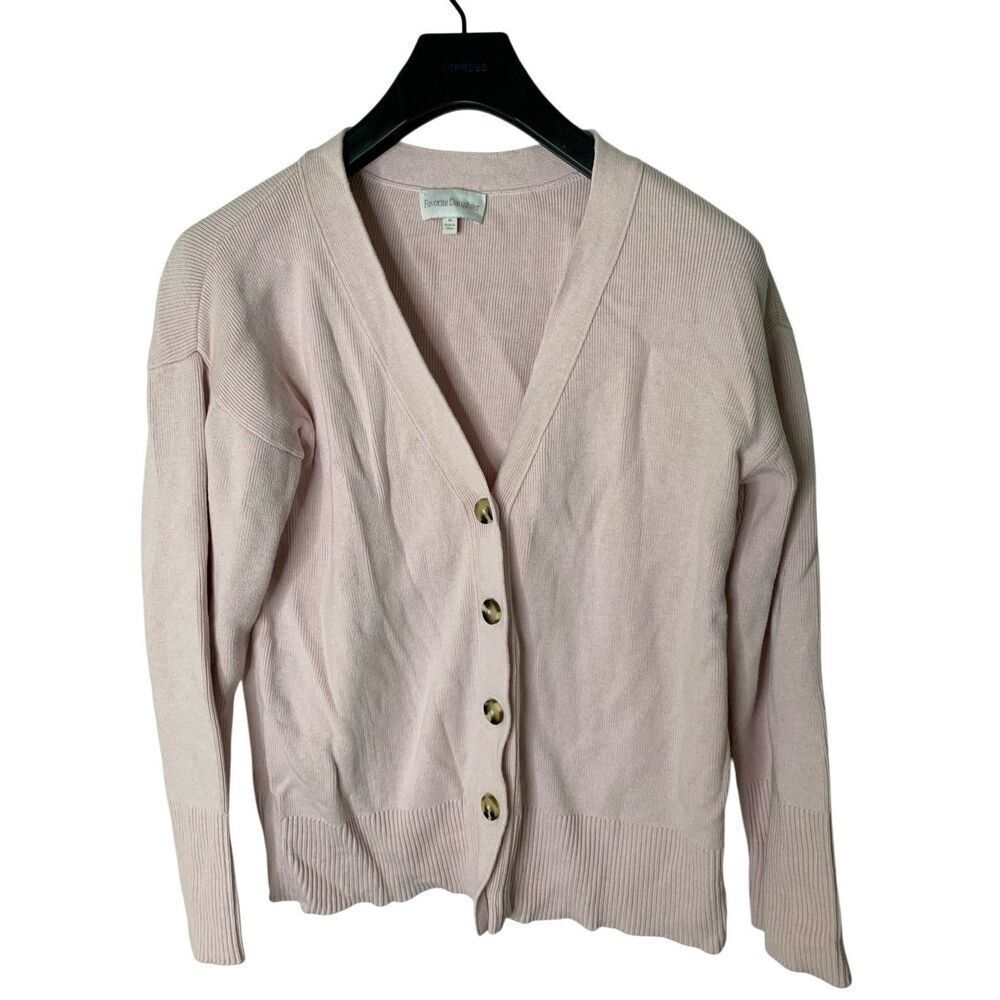 Favorite Daughter cotton cashmere sweater cardigan pink women's size medium